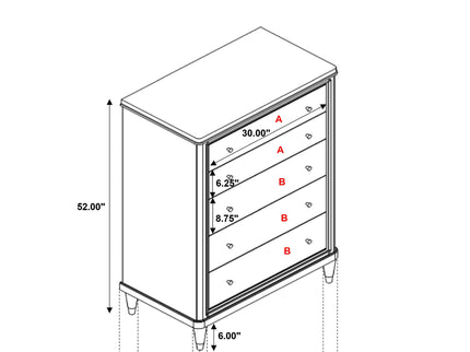 Niguel - 5 Drawer Chest Storage Furniture - Brown