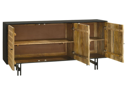 Madrid - 3 Door Accent Cabinet Doors - Natural / Black