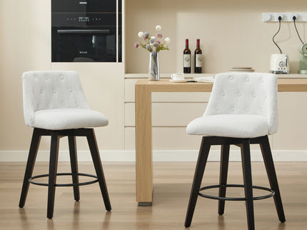 Swivel Bar Stools & Button Tufted Back (Set of 2)