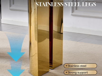 Rectangular Dining Table - Gold / Black