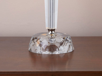Diamond - Torch Contemporary Crystal Table Lamp (Set of 2) - Clear / Off White / Polished Nickel