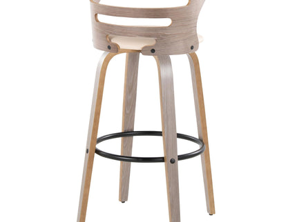Cosini - Mid Century Modern Fixed Height, Barstool & Swivel And Round Footrest (Set of 2)