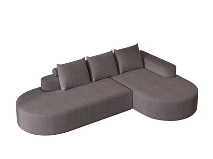 Modern Curved Sofa, L-Shaped Modular Sectional Set With 3 Pillows