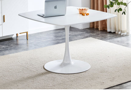 Table Mid-Century Dining Table For 4-6 People With Round Table Top, Pedestal Dining Table, End Table Leisure Coffee Table