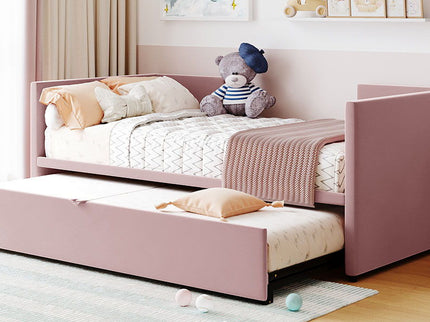 Twin Size Upholstered Daybed With Pop Up Trundle