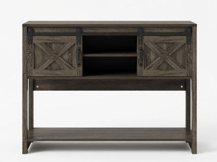 Farmhouse Entryway Table With Sliding Barn Door