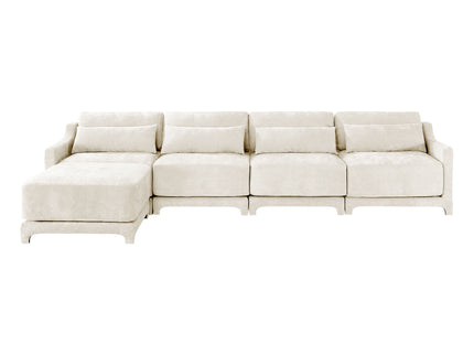 Stylish Sofa With Ottoman And Lumbar Pillows, Ergonomic Design