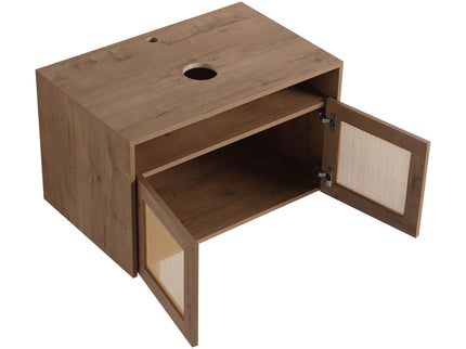 Bathroom Vanity With Art Sink And Side Cabinet, Float Mounting Design