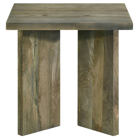 Neskowin - 2 Piece And End Table Set With Geometric Panels - Brown