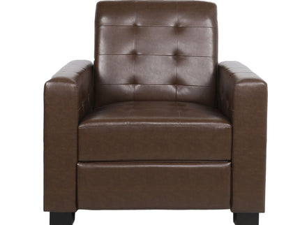 Langseth - Contemporary Tufted Pushback Recliner - Dark Brown