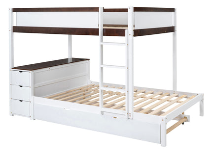 Bunk Bed With Twin Size Trundle, Storage And Desk
