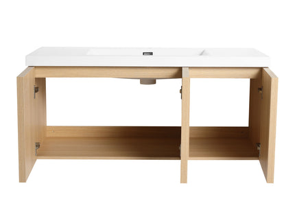 Wall-Mounted Bathroom Vanity With Resin Sink And Soft Closing Doors