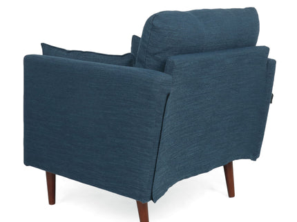 Enchantica - Upholstered Fabric Club Chair With Button Tufted And 2 Accent Pillows