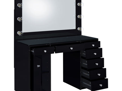 Fern - 7 Drawer Vanity Set With Mirror And Globe Lights