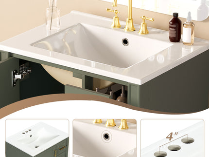 Modern Bathroom Vanity With Sink, Soft Close Doors, 3 Drawers