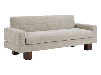 Modern Loveseat Sofa, 2 Seater With Square Arms For Living Room