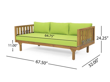Claremont - 3 Seater Daybed Teak Acacia Wood Water Resistant Cushions