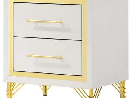 Chesney - 2 Drawer Nightstand With Trim, Bedroom Side Table - White