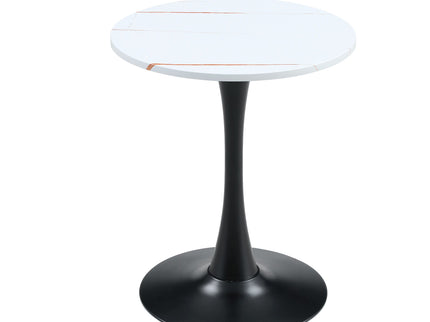 Round Dining Table With Thickened Engineered Wood Top And Metal Pedestal, 23.6" Diameter For Kitchen, Living Room, Small Spaces