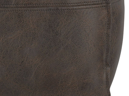 Sheffield - Square Pouf - Distressed Dark Brown
