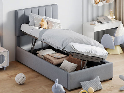 Upholstered Platform Bed With A Hydraulic Storage System