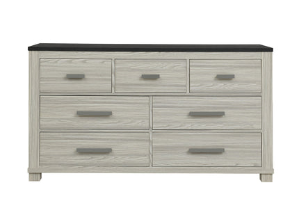 Augusta - Dresser, 7 Spacious Drawers, Block Feet - Beige Brown