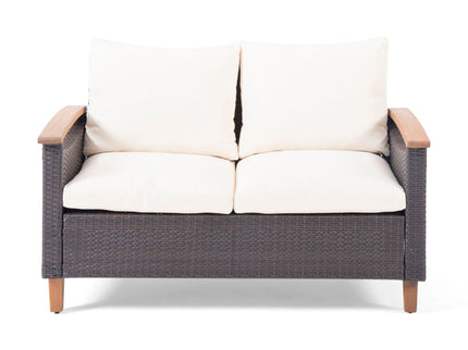 Isla - Transitional Chat Set With Water Resistant Cushions - Teak