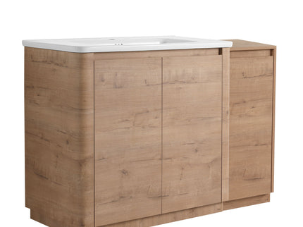 Freestanding Bathroom Vanity With Sink, 1 Small Storage Cabinet, Soft Close Door