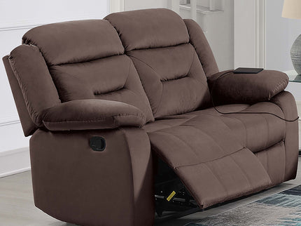 Modern Loveseat With Pillow Arms, Plush Backrest, Horizontal Tufting, USB Port