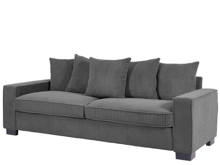 Luxe Sofa With 5 Matching Toss Pillows, Sleek Design, Spacious And Comfortable 3 Seater Couch
