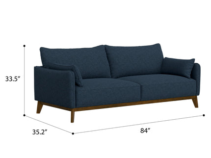 Sofa Wide With Attached Legs - Blue