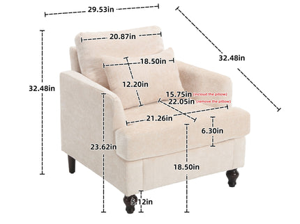Modern Mid Century Wood Frame Armchair With Tufted Design