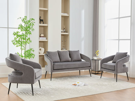 3 Piece Living Room Set, Loveseat & 2 Accent Chairs