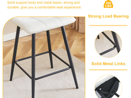 Bar Chair Set Comfortable With Metal Legs And Ergonomic Design