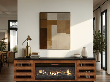 Fireplace TV Stand Console For TVs Up To 100" - Black / Bourbon