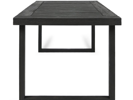 Outdoor 6 Seater Dining Set With Bench - Dark Gray / Light Gray