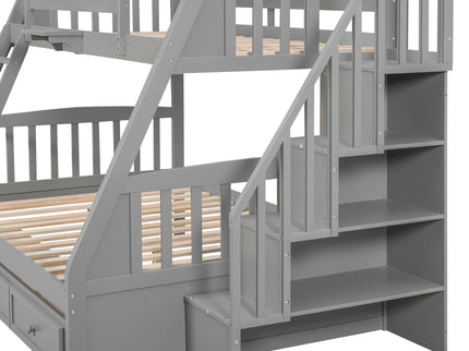 Bunk Bed With Drawers, Ladder And Storage Staircase