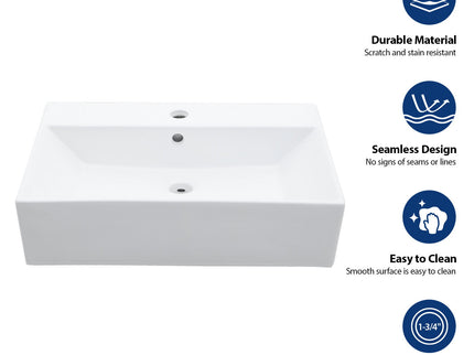 Console Sink With 304 Legs, 24" X 16.75", Wall Mounted Design - White / Black