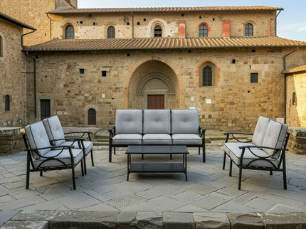 Patio Furniture Set & Coffee Table And Cushions For Backyard