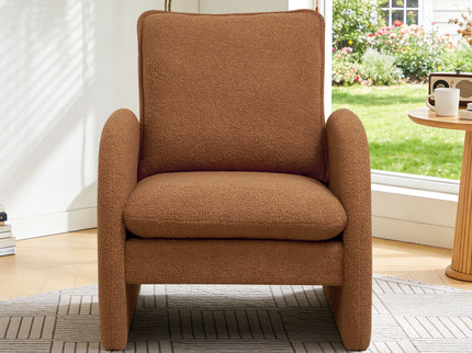 Modern Sherpa Upholstered Accent Chair, Comfortable Living Room Armchair, Lounge Chair For Bedroom, And Office