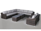 Dark Brown / 6 Pc. L-Shaped Sectional, 2 Chairs, 2 Tables