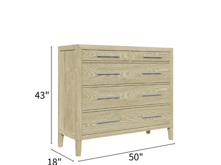 Adeline - 5 Drawers Chest - Natural Wood Wash
