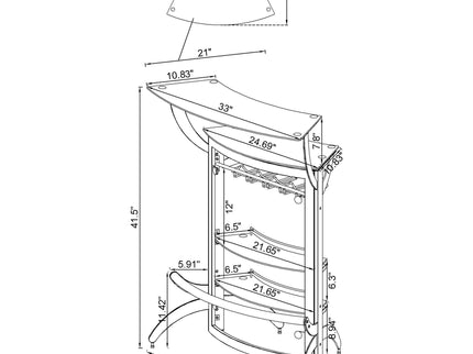 Elaina - 2 Shelf Home Bar