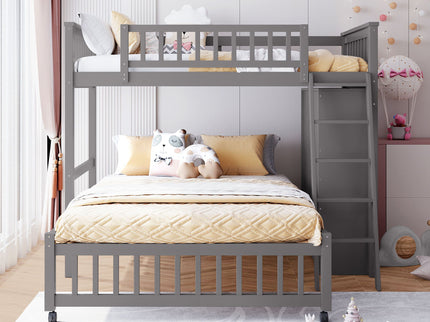 Bunk Bed With 6 Drawers And Flexible Shelves, Bottom Bed With Wheels