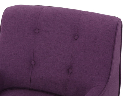 Modern Arm Chair With Tufted Back And Wooden Legs
