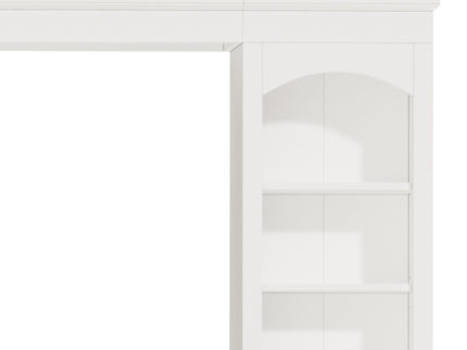 Arched Entertainment Center Wall Unit With Bookshelf, Retro Large TV Stand