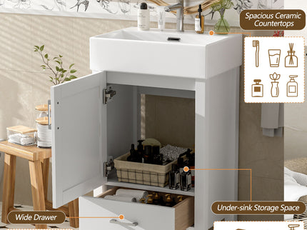 Bathroom Vanity With Sink, Frame And Drawer