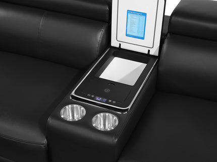 Nova - Sectional With Bluetooth Speaker, LED And Lifting Wine Cabinet