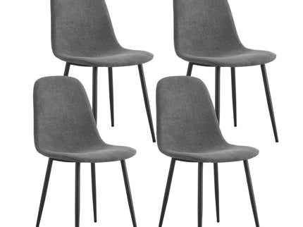 Modern Medieval Style Cushioned Side Chairs Set With Metal Legs For Kitchens