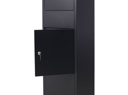 Large Package Delivery Parcel Mail Drop Box With Lockable Storage Compartment Heavy Duty Weatherproof For Express Mail Delivery For Home & Business Use - Black